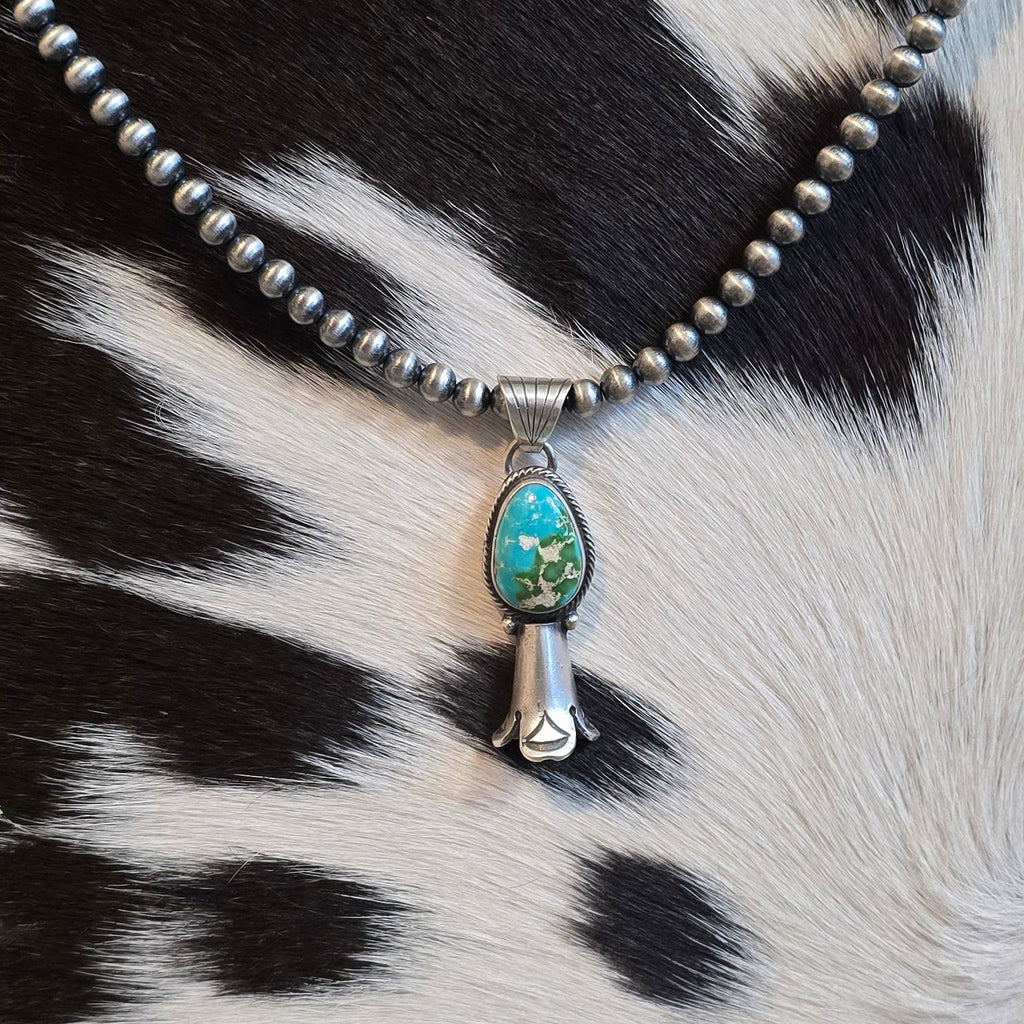 Verley Betone Sonoran Gold & Sterling Squash Pendant AND 5mm Sterling Pearl Necklace 16 inches