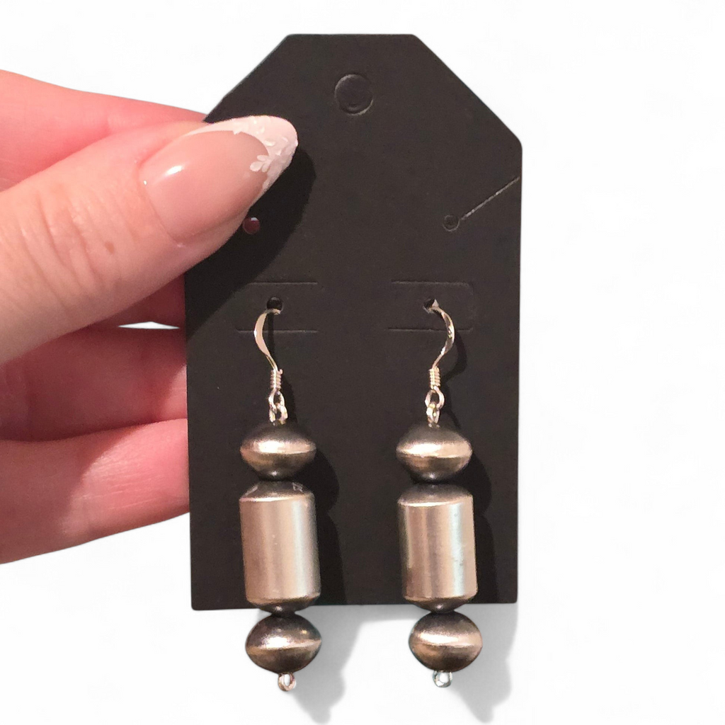 Preston Haley Navajo Pearl Barrel Bead Earrings