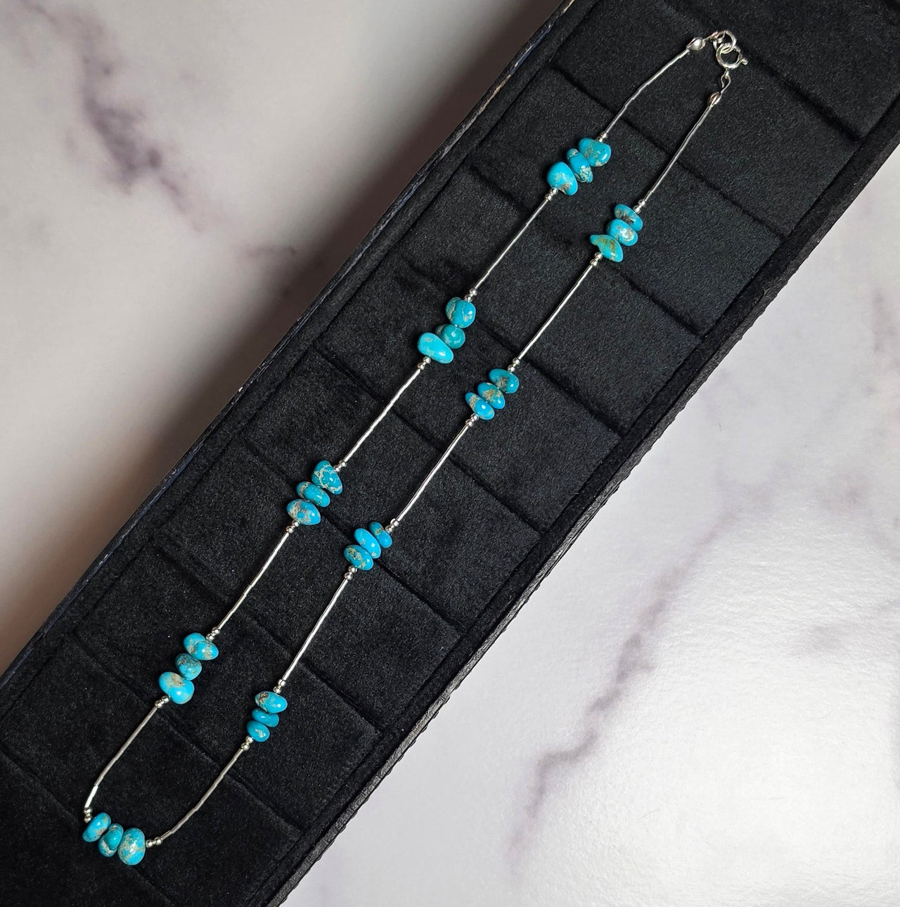 Kingman Turquoise & Liquid Silver Necklace