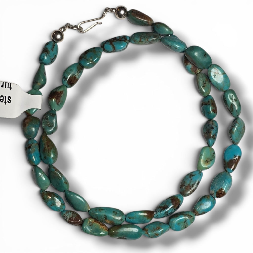 Kingman Turquoise & Sterling Necklace 17.5 inches