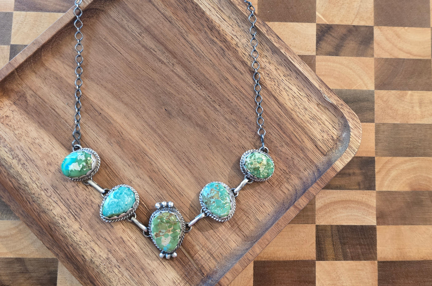 Emerald Valley Turquoise and Sterling Choker