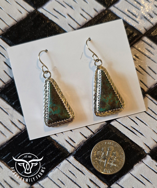Kingman Turquoise and Sterling Earrings