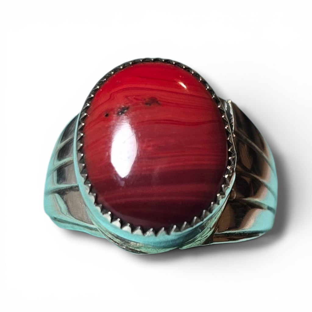 Native Made Rosarita & Sterling Ring Size 9