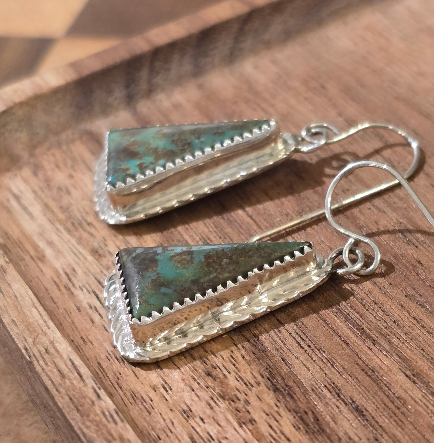 Kingman Turquoise and Sterling Earrings