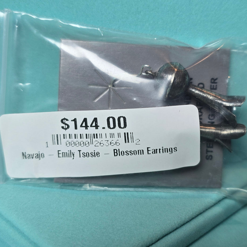 Emily Tsosie Sterling Squash Blossom Earrings