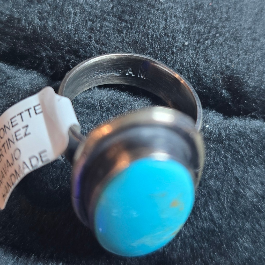 Antoinette Martinez Kingman Turquoise & Sterling Adjustable Ring