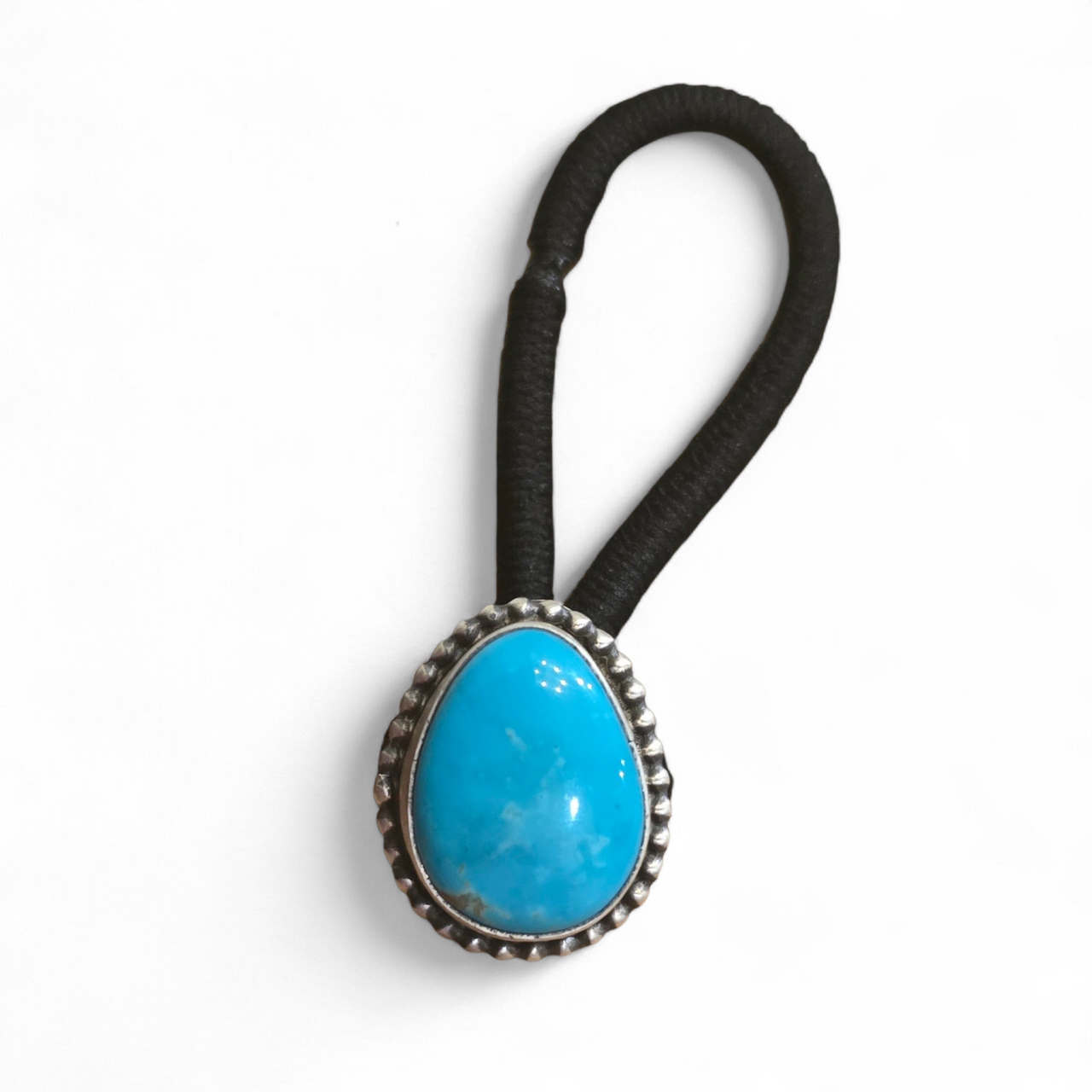 Kingman Turquoise & Sterling Hair Tie