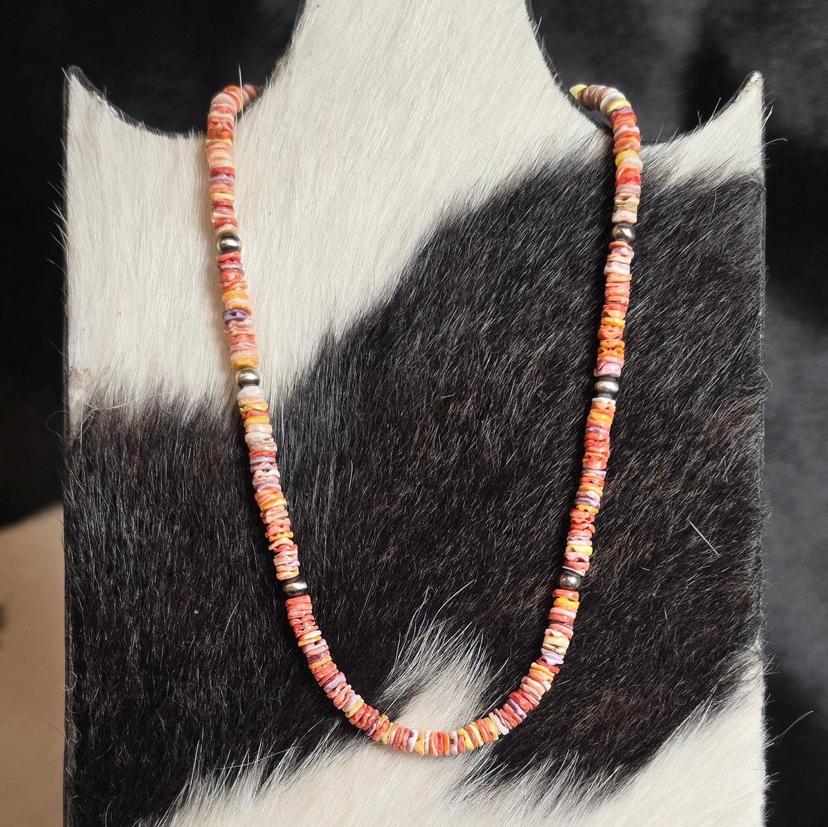 Shell Heishi & 5mm Sterling Pearls 15.5 inches