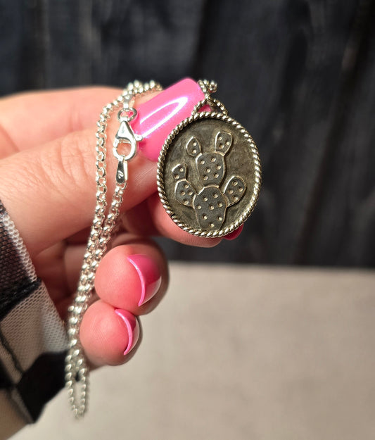 Handmade Sterling Cactus Necklace