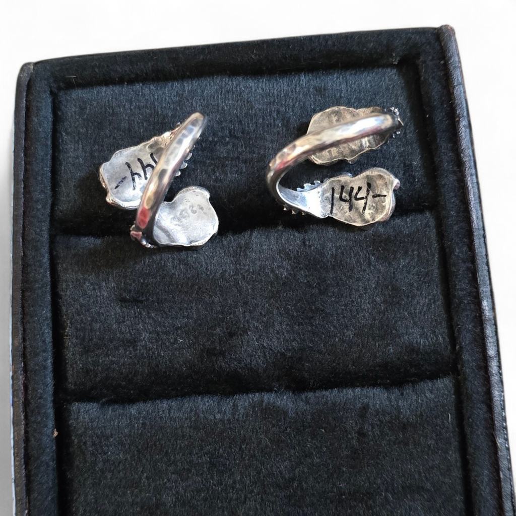Pink Conch & Sterling Adjustable Rings