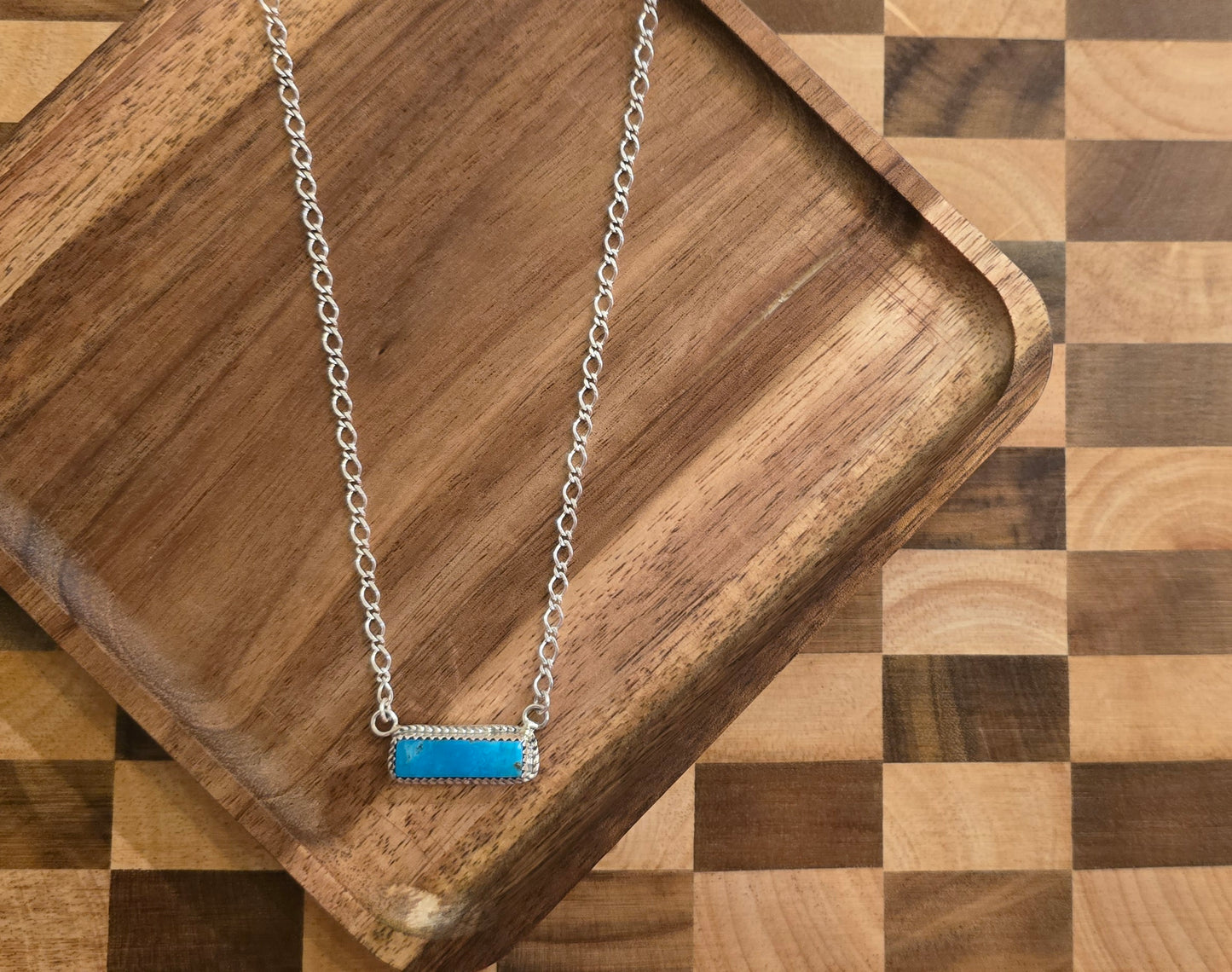 Kingman Turquoise and Sterling Necklace