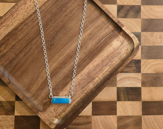 Kingman Turquoise and Sterling Necklace