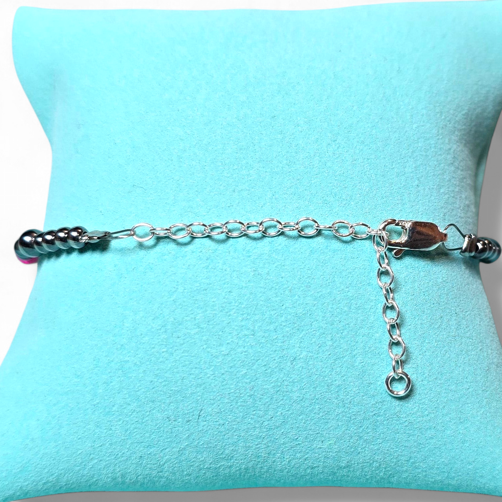 Pink Ethiopian Opal & Sterling Pearl Bracelet