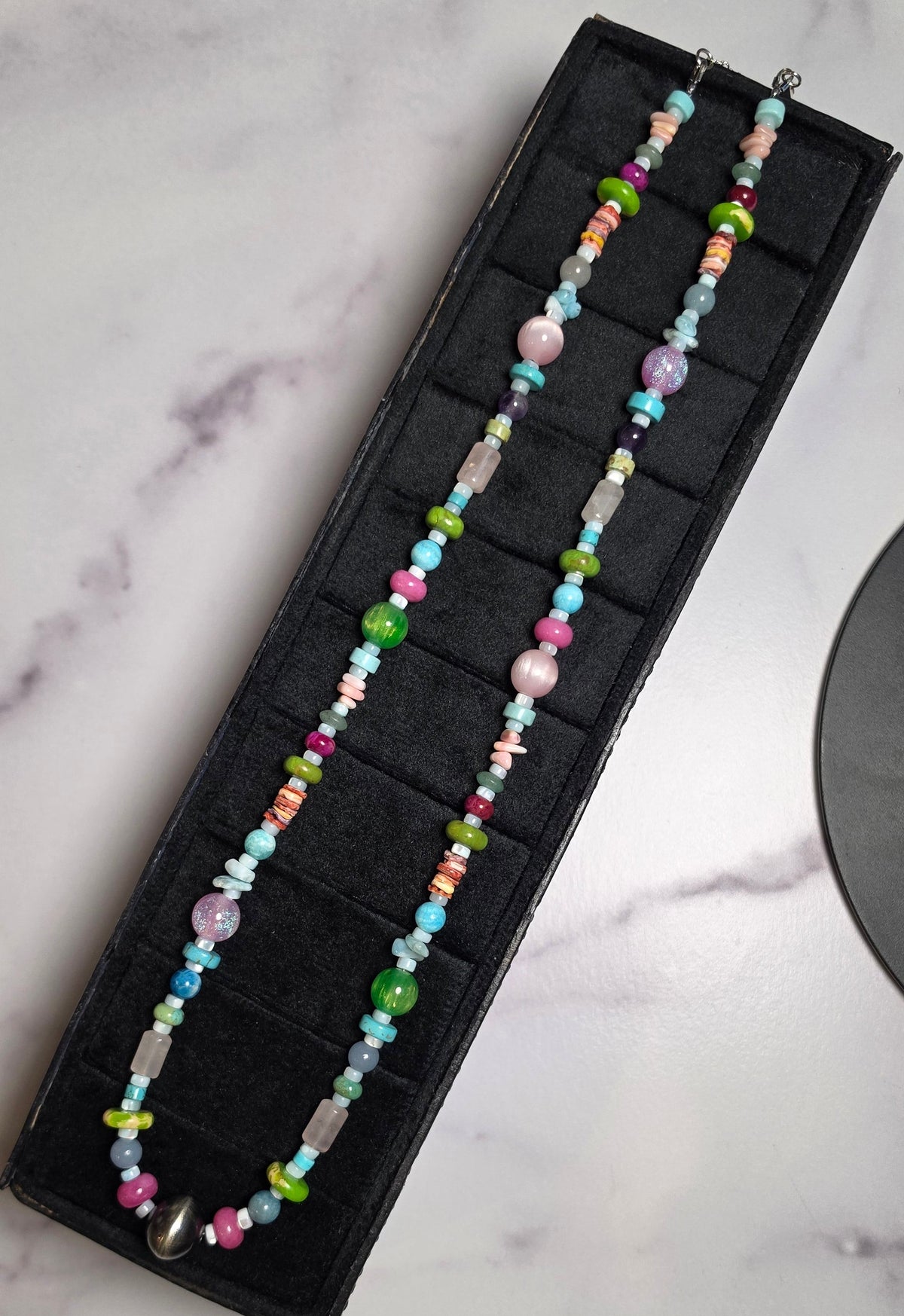 Dopamine Drop Necklace With Navajo Pearl 23-24 inch