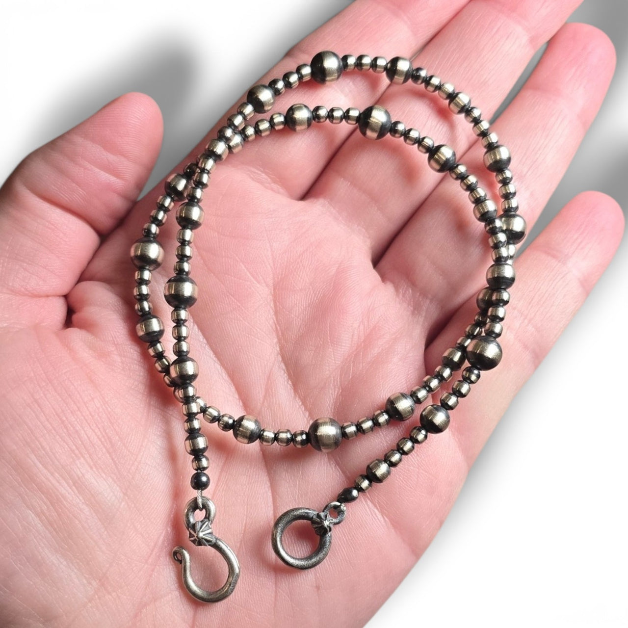 Alternating Sterling Pearl Necklace
