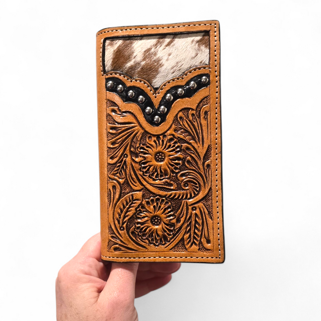 Tooled Leather & Hide Wallet (wholesale cost)