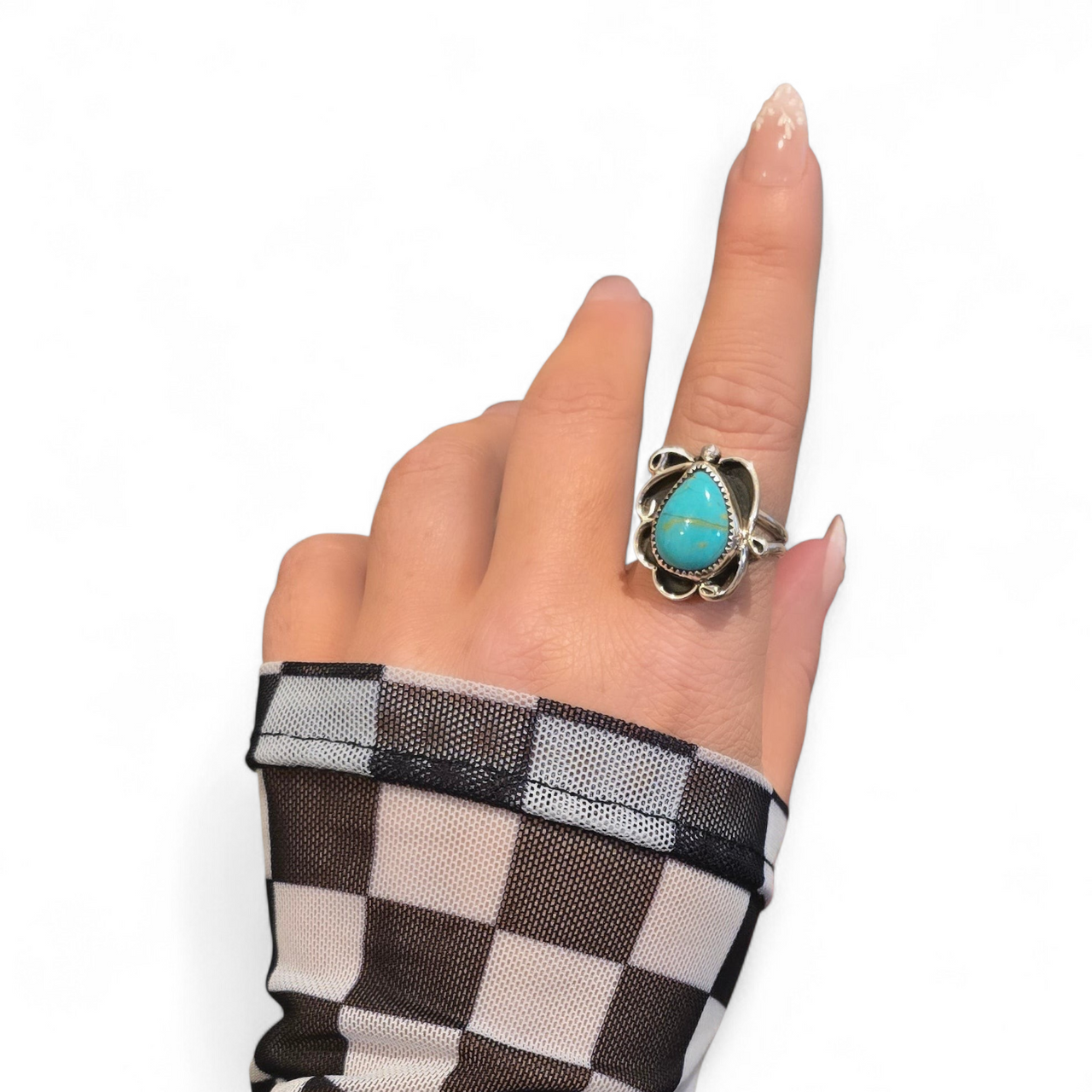Calvin Tom Turquoise & Sterling Ring Size 9.5