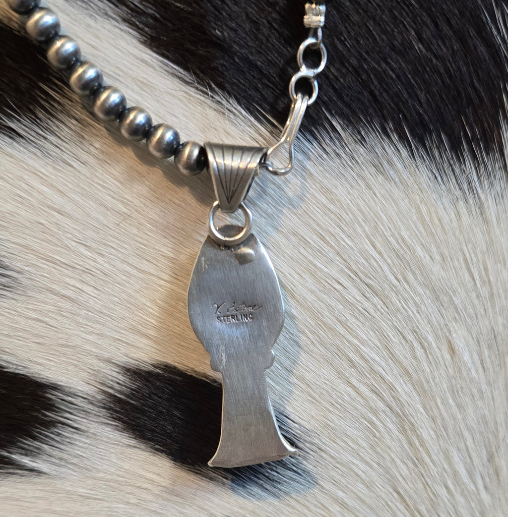 Verley Betone Sonoran Gold & Sterling Squash Pendant AND 5mm Sterling Pearl Necklace 16 inches
