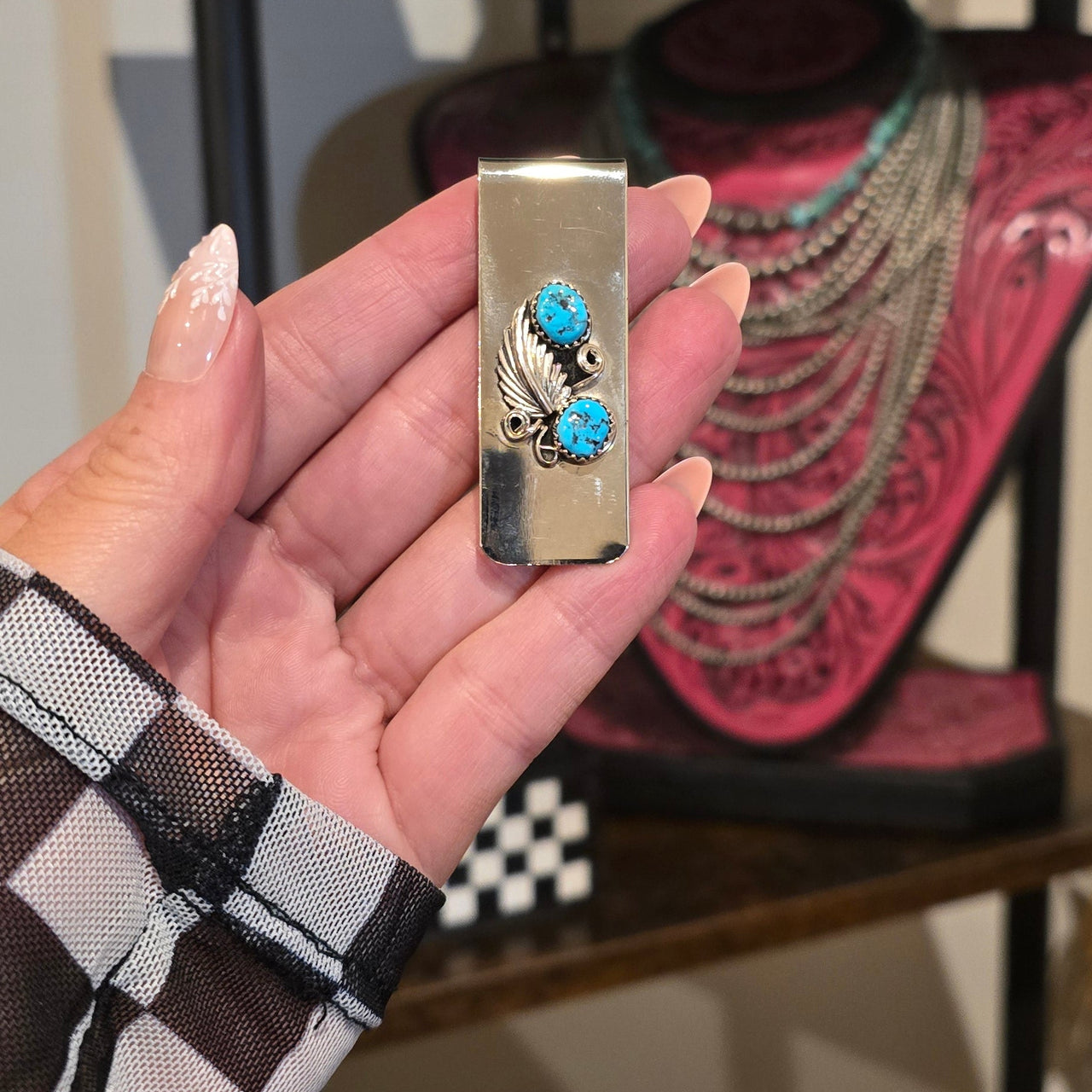 Kingman Turquoise & Sterling Money Clip
