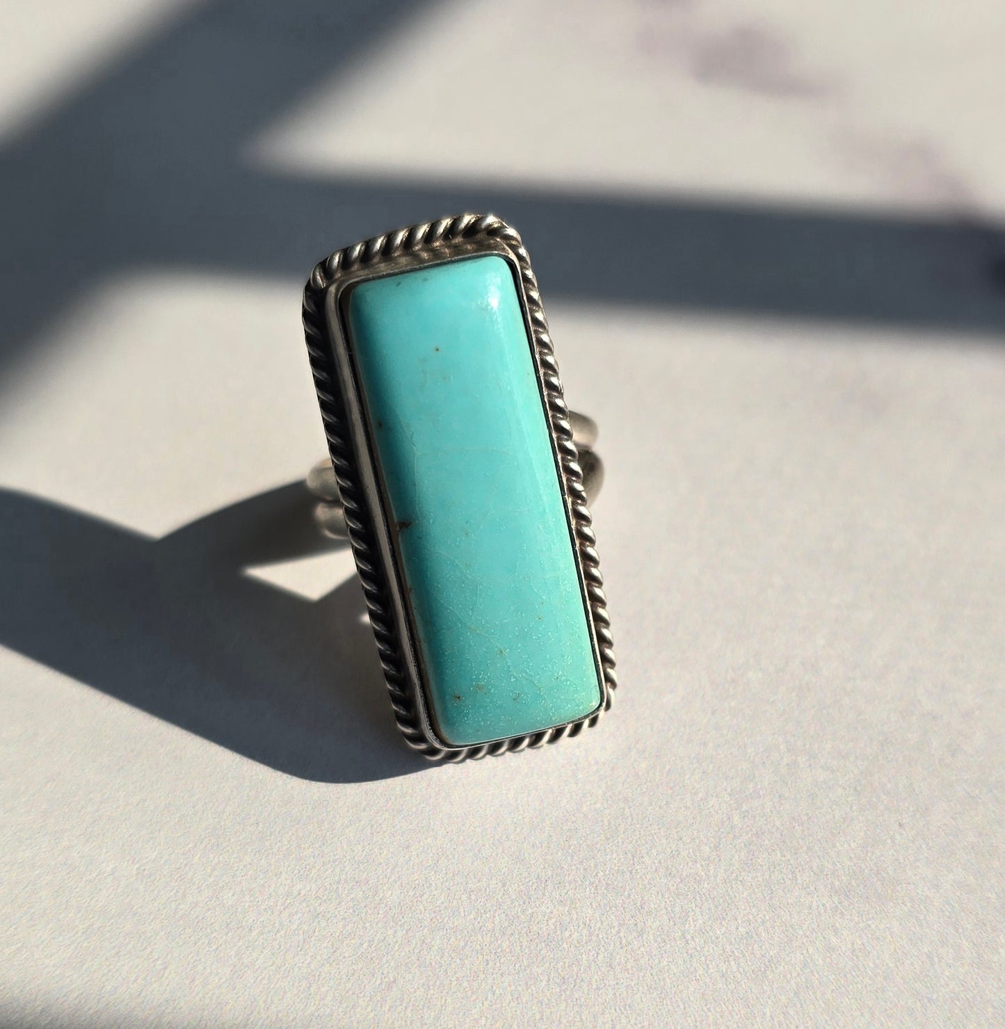 Kingman Turquoise and Sterling Adjustable Ring
