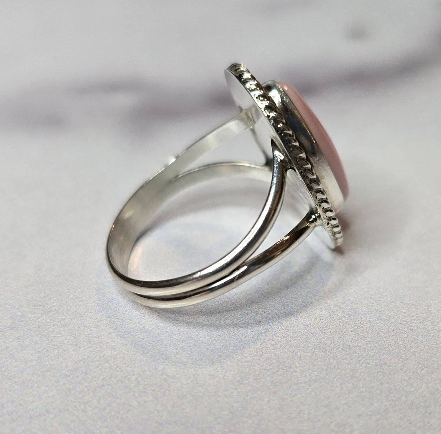 Pink Conch and Sterling Size 7.5
