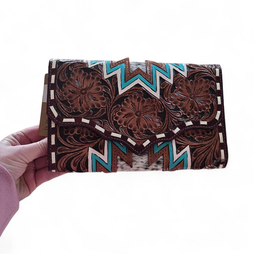 Leather & Black/White Hide Wallet