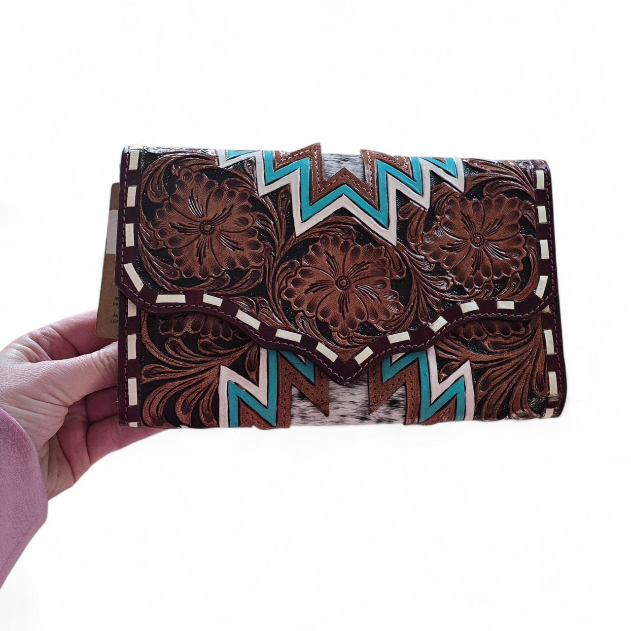 Leather & Black/White Hide Wallet