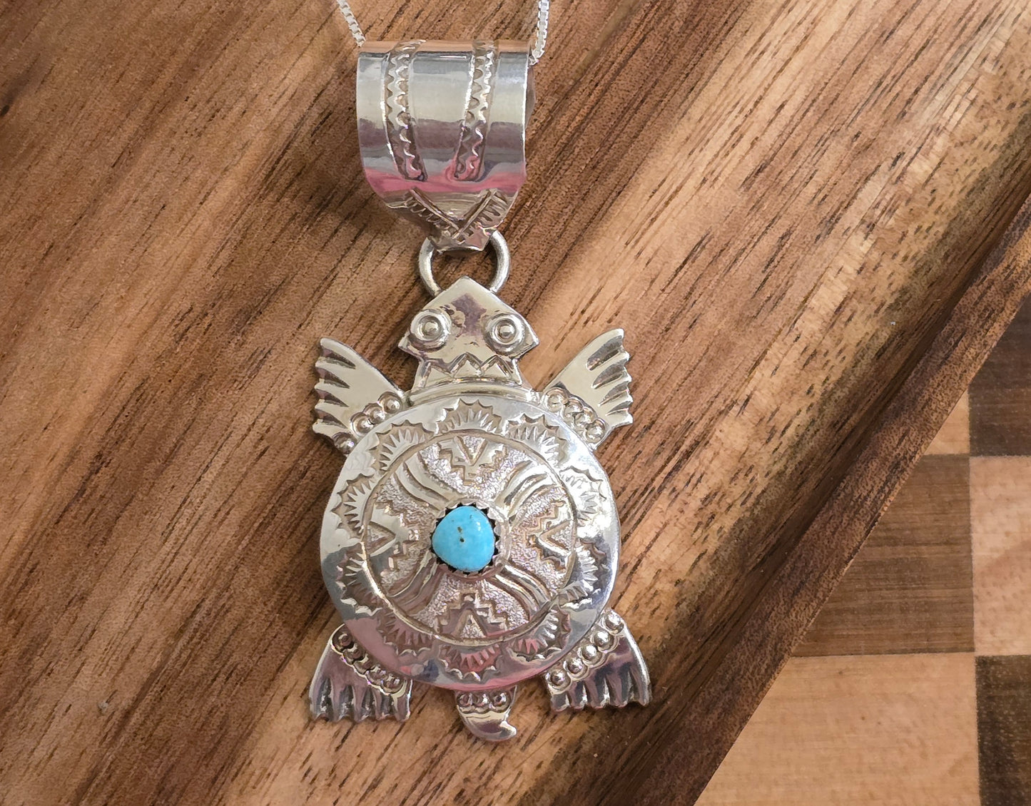Alonzo Mariano Sterling and Turquoise Pendant