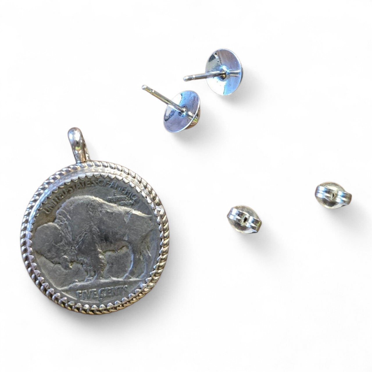 Native Made Orange Spiny & Sterling Studs