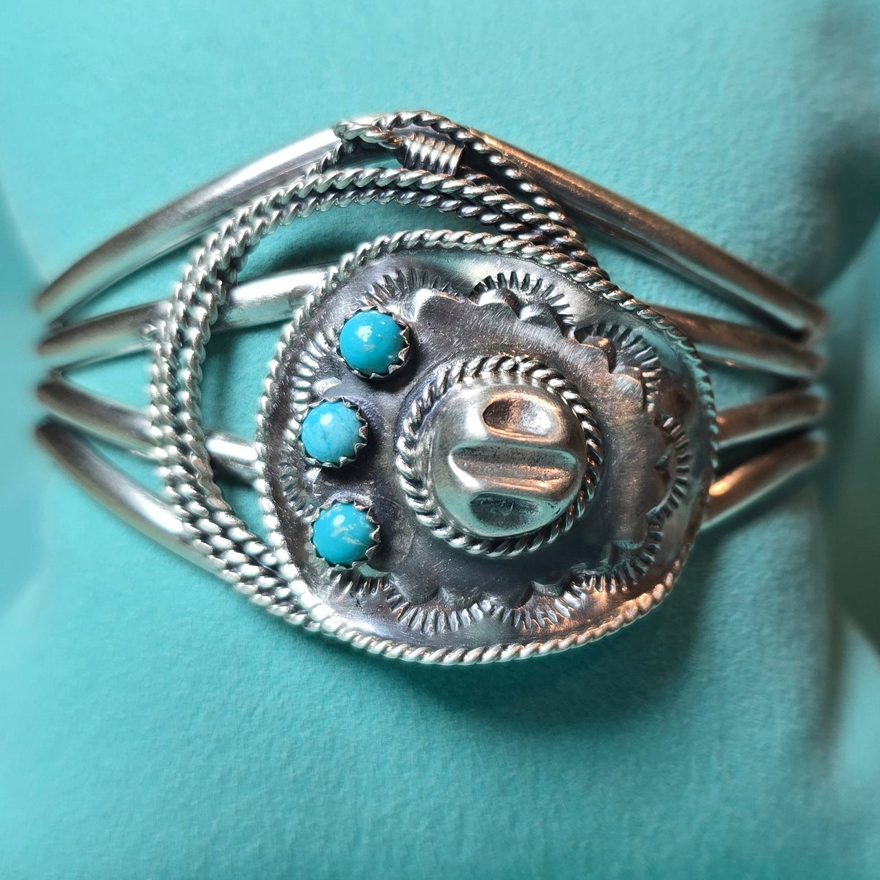 Bobby Platero Sterling & Turquoise Cowboy Hat Cuff