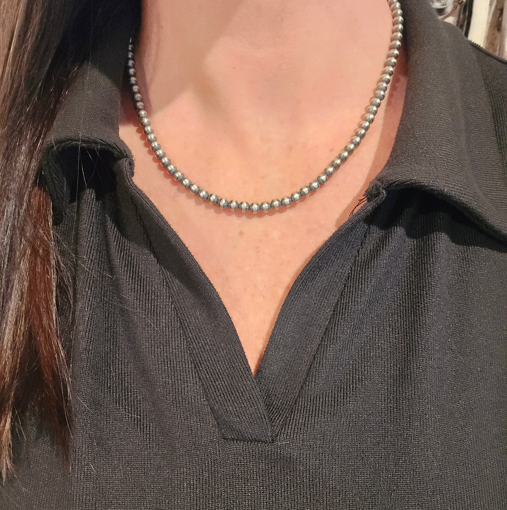 5mm Sterling Pearl Necklace 18 inch