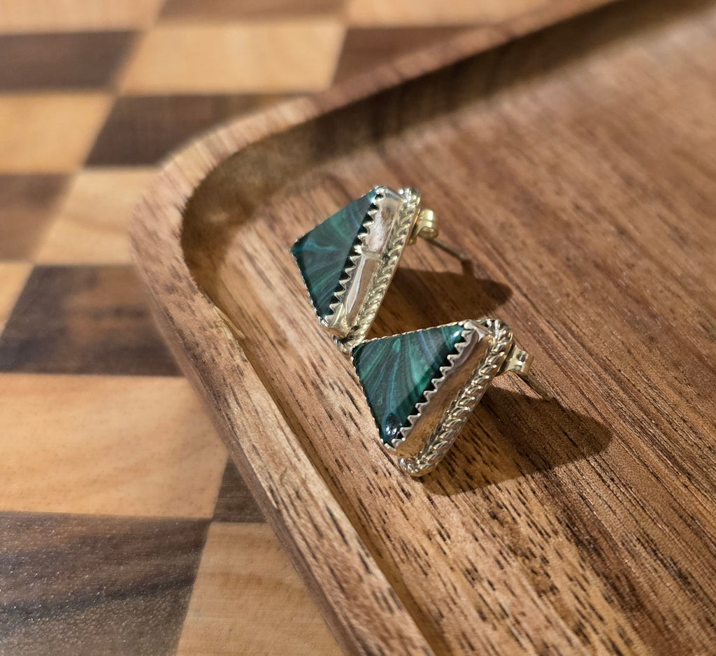 Malachite & Sterling Earrings