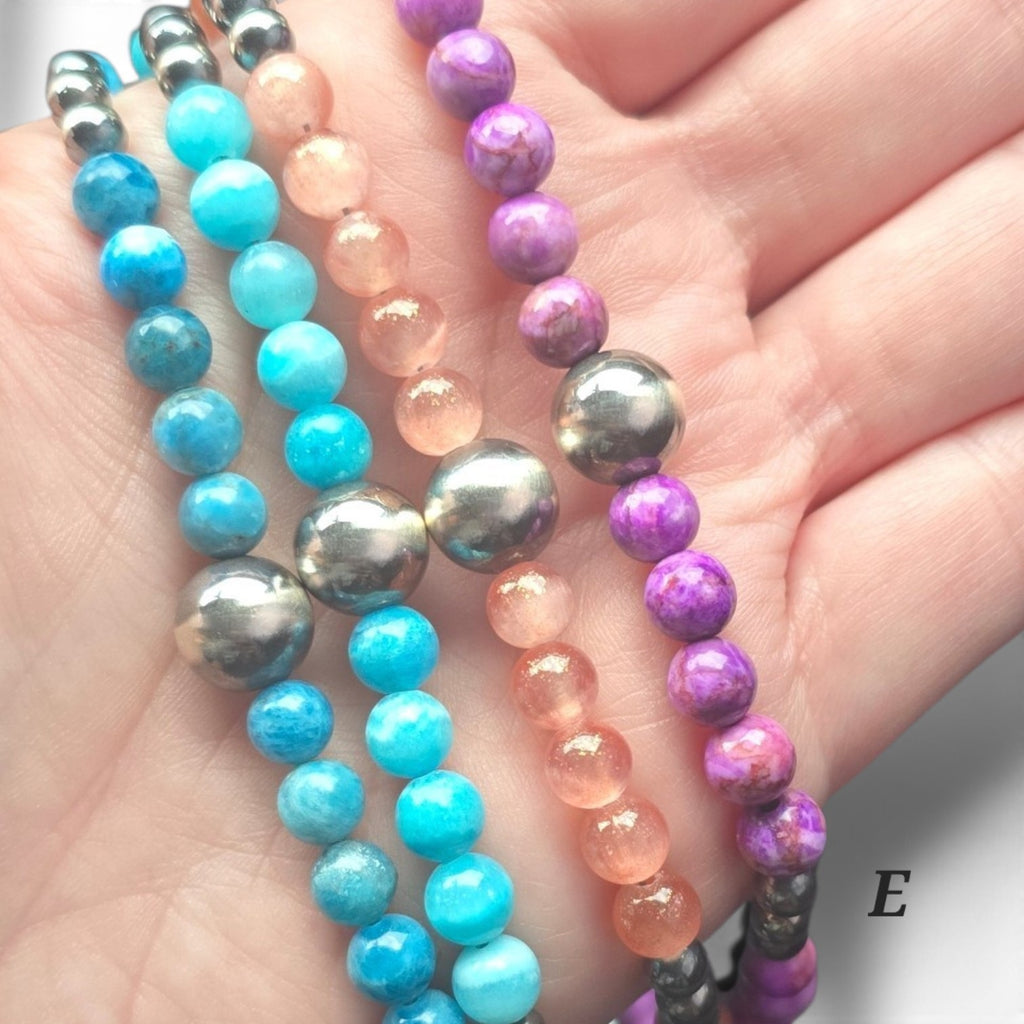10mm Sterling Pearl & Gemstone Necklaces 15-16 inches