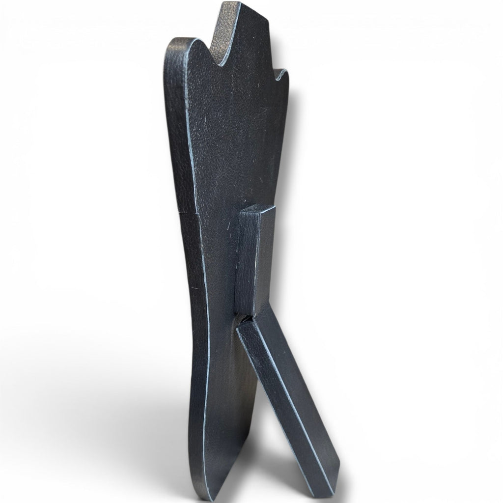 Black & White Hide With Leather Back Necklace Stand