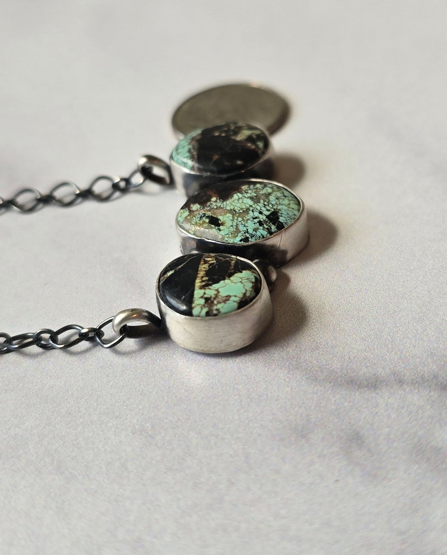 Native Made Black Jack and Sterling Necklace