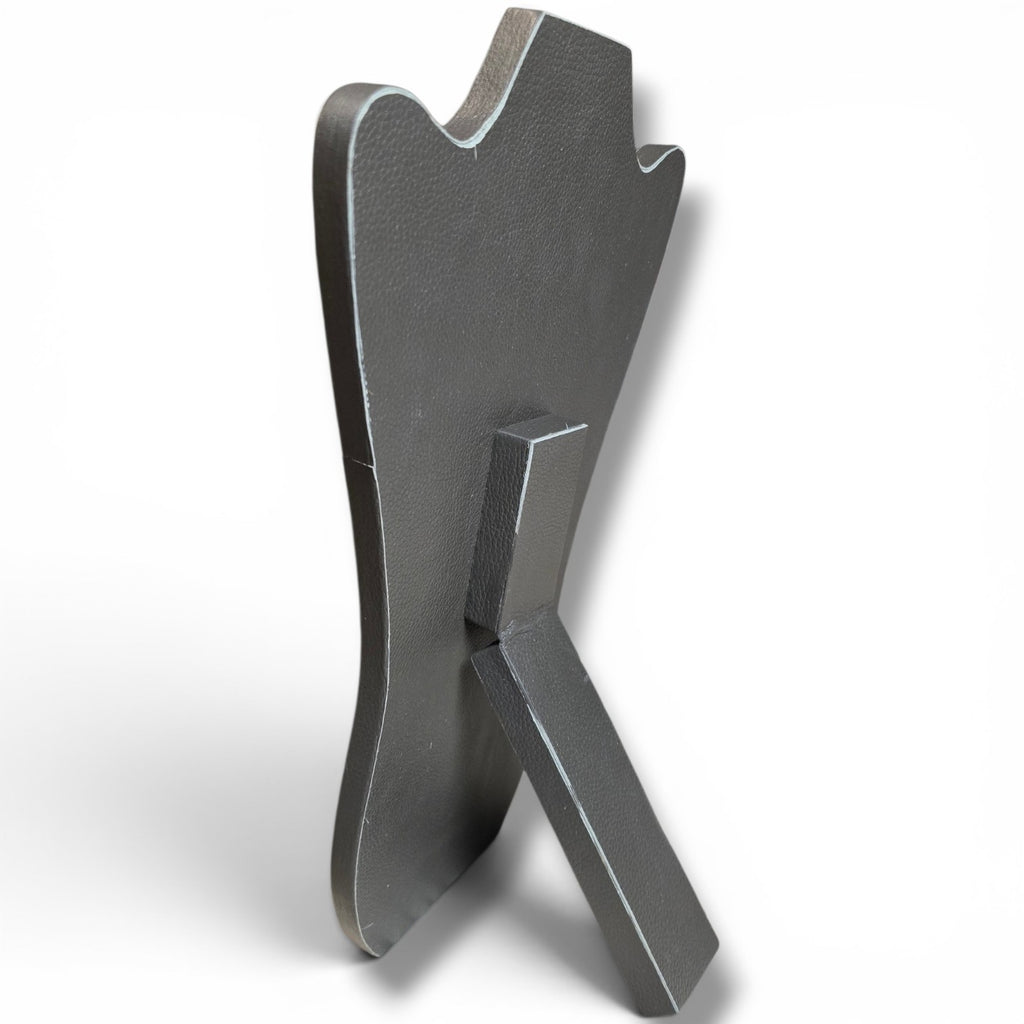 Black & White Hide With Leather Back Necklace Stand