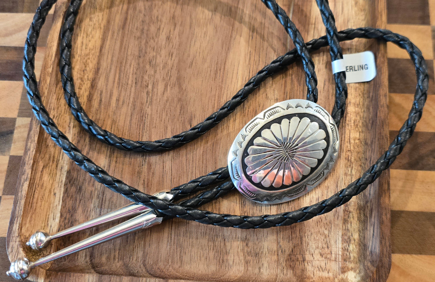 Leather and Sterling Bolo