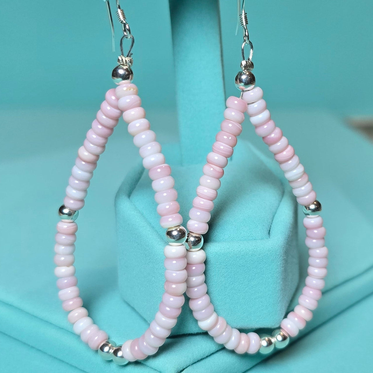 Sterling & Pink Conch Earrings