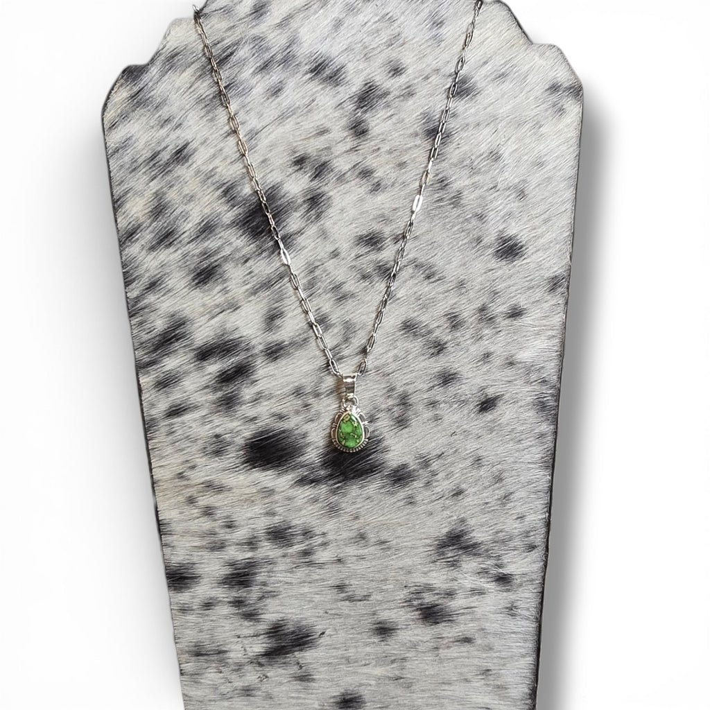 Native Made Sonoran Gold & Sterling Pendant With Free Stainless Steel Paper Clip Chain