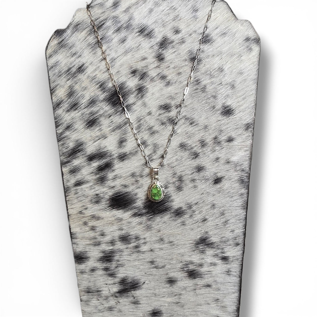 Native Made Sonoran Gold & Sterling Pendant With Free Stainless Steel Paper Clip Chain