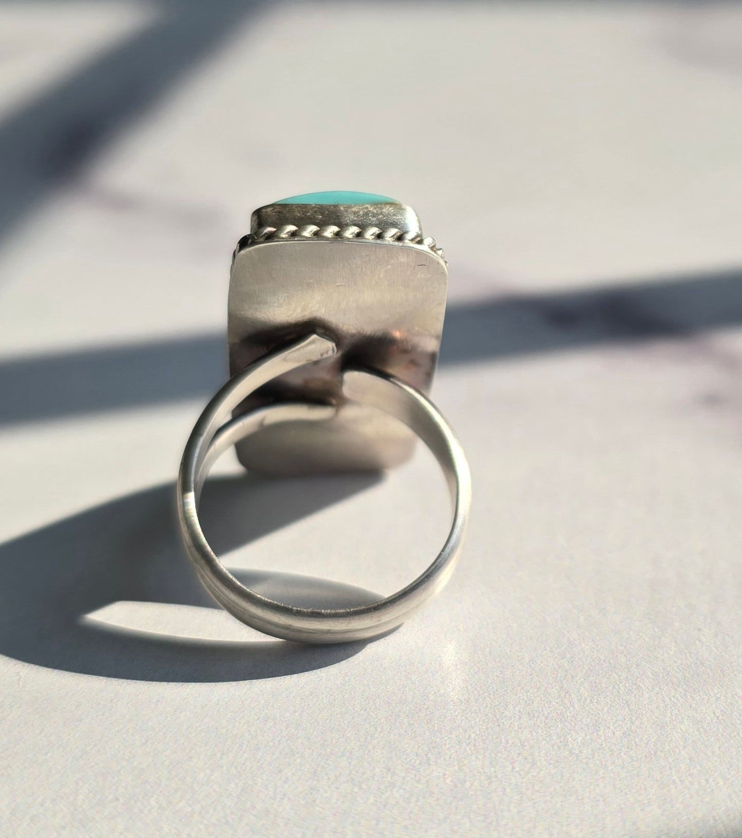 Kingman Turquoise and Sterling Adjustable Ring