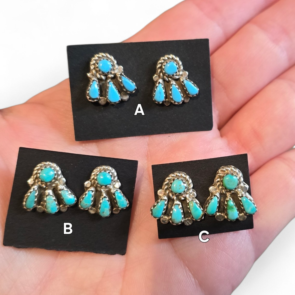 Zuni Turquoise Cluster Earrings