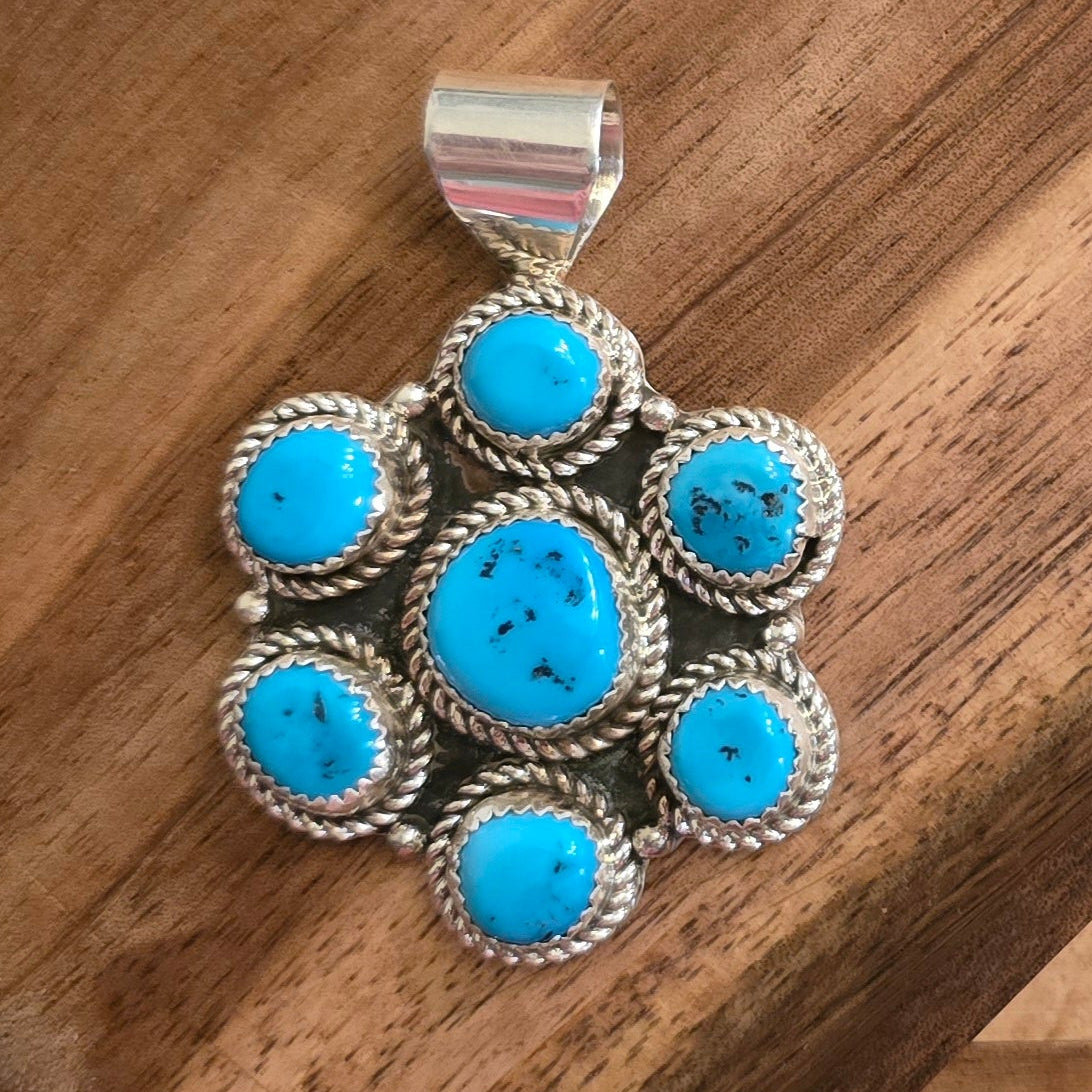 Sleeping Beauty Turquoise & Sterling Pendant