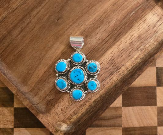 Kingman Turquoise and Sterling Pendant