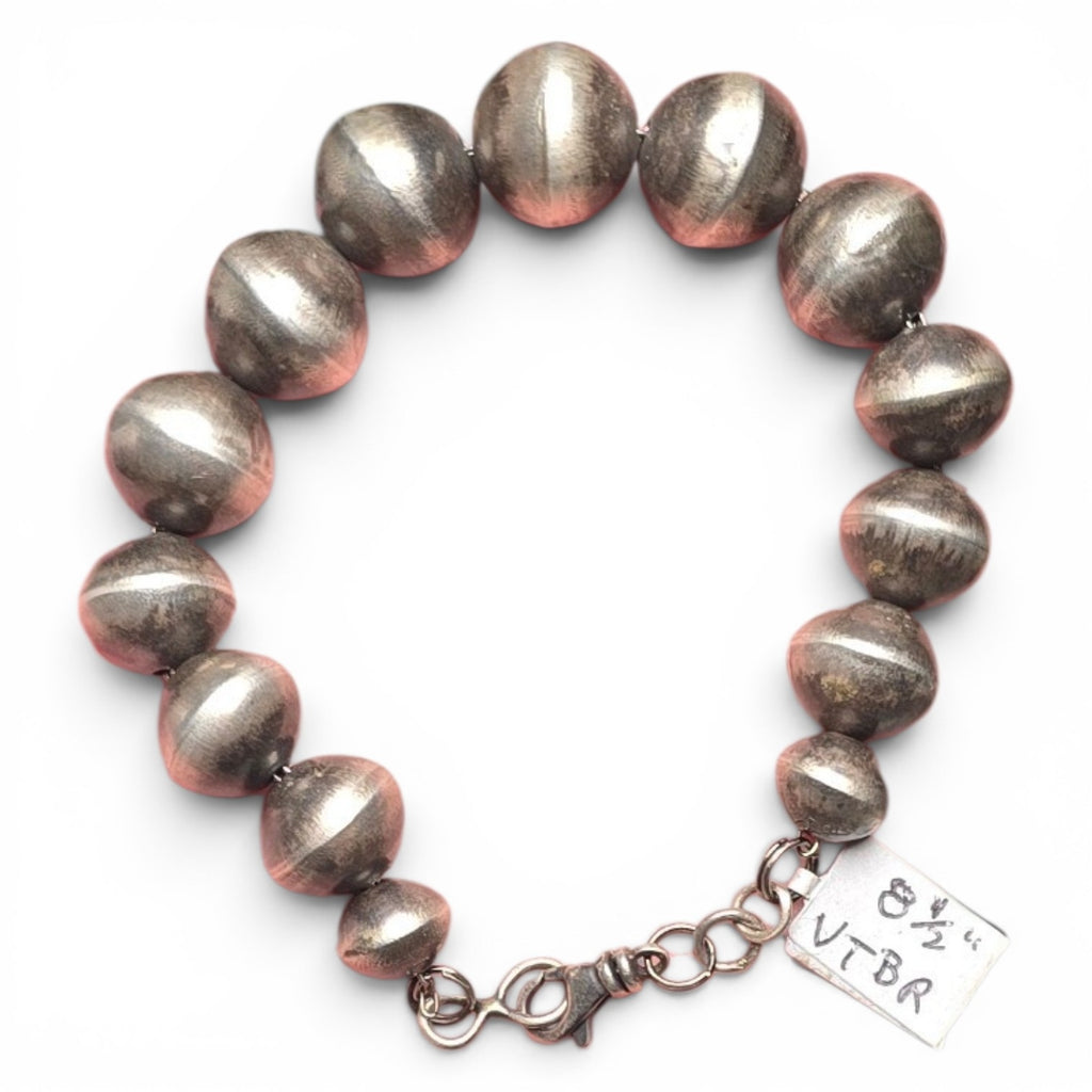 Virginia Tso 13mm & 14mm Handmade Navajo Pearl Bracelet 8.5 inches
