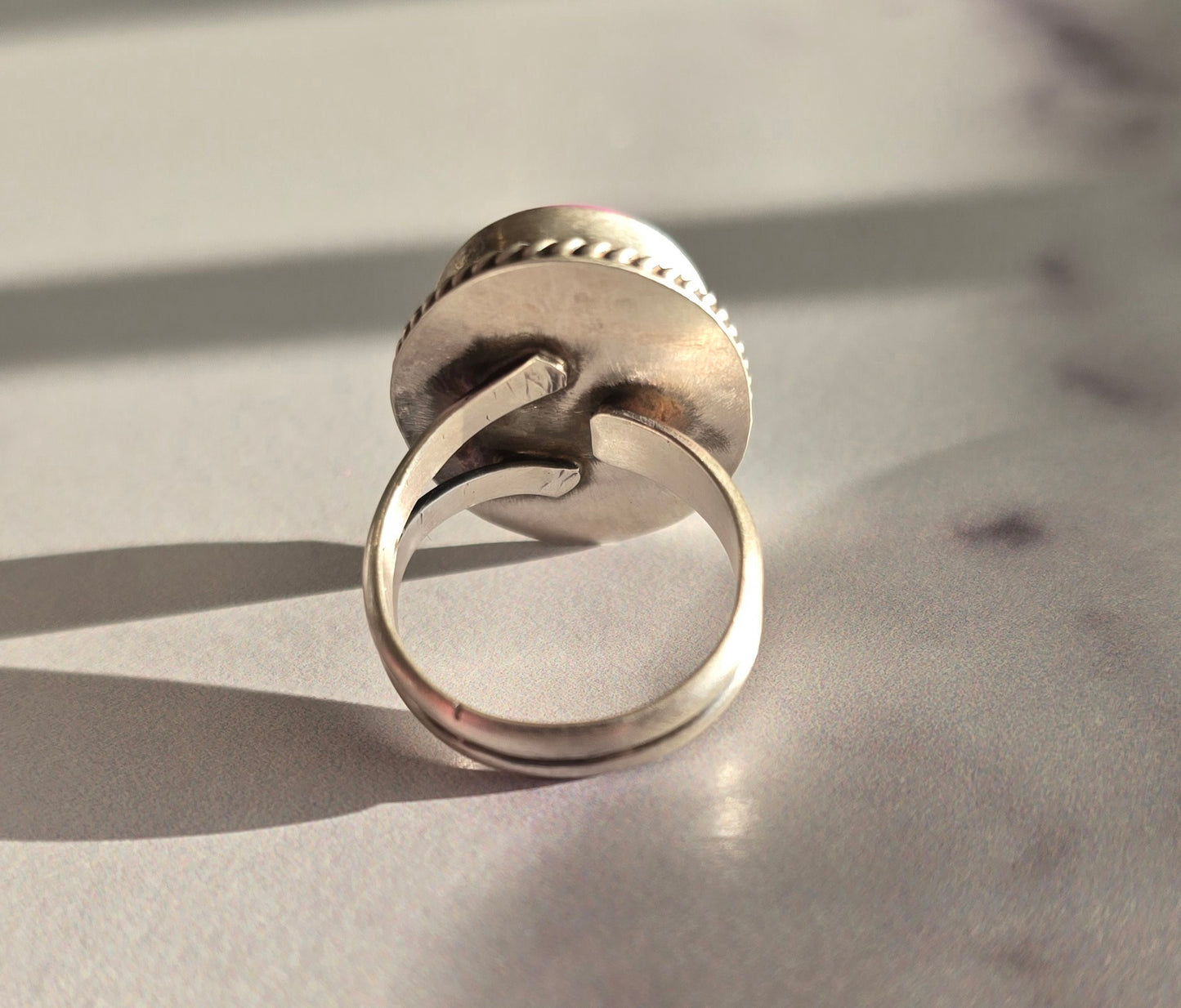 Cotton Candy Dahlia and Sterling Adjustable Ring *Includes a FREE Gift With Purchase