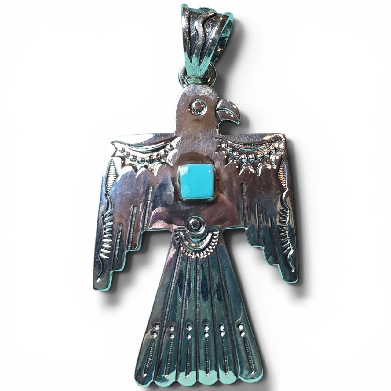 Native Made Sterling & Turquoise Pendant