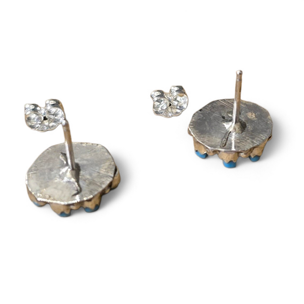 Tiffany Yatsattie Turquoise & Sterling Cluster Earrings