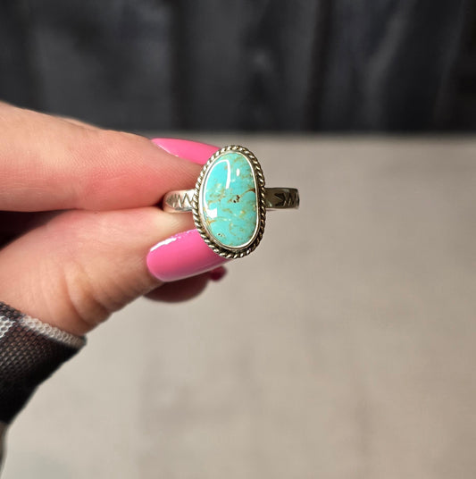 Turquoise and Sterling Ring Size 8.75
