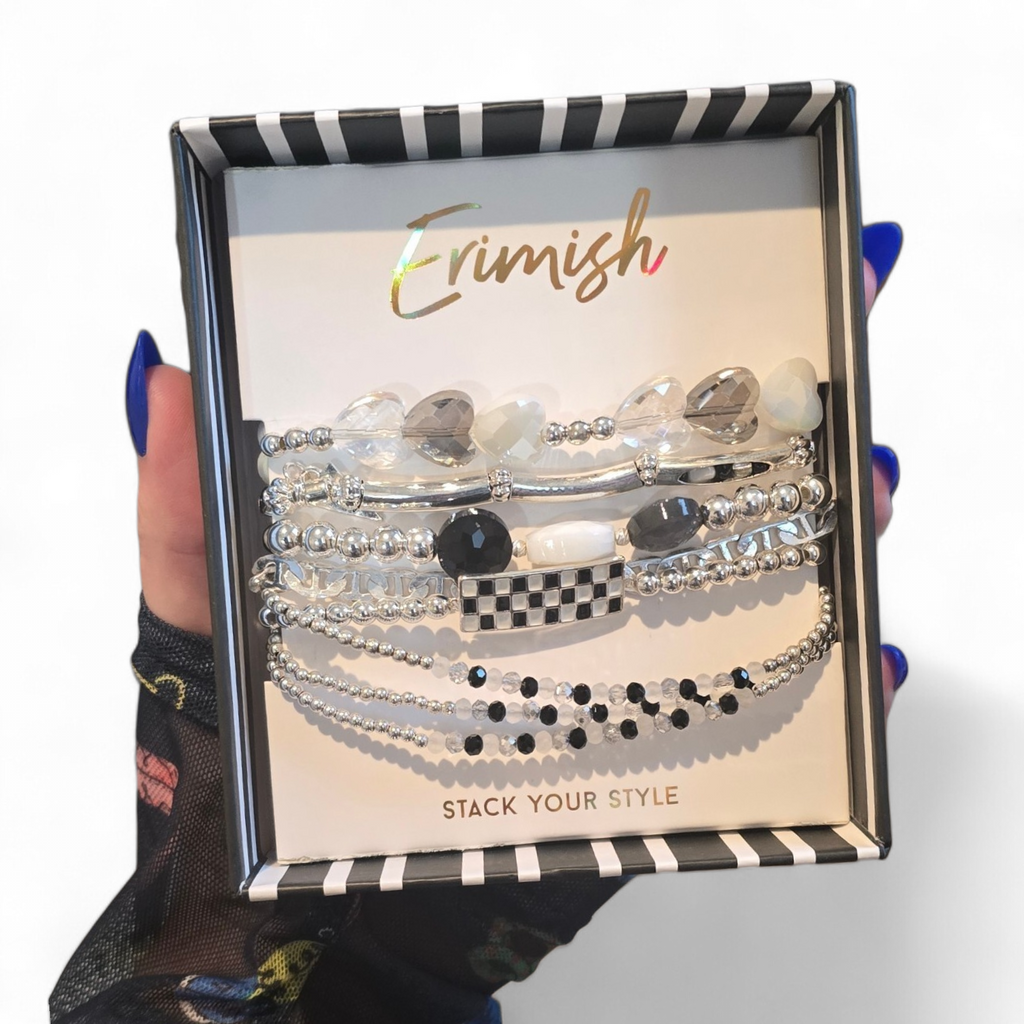 Erimish 5 Piece Checkered Bracelet Stack (wholesale cost)